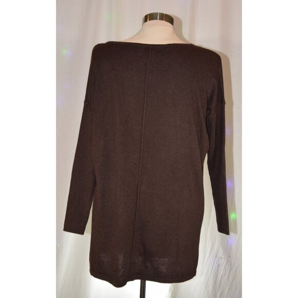 Style and Co Petite Brown Seam Front Sweater size M - Picture 3 of 8
